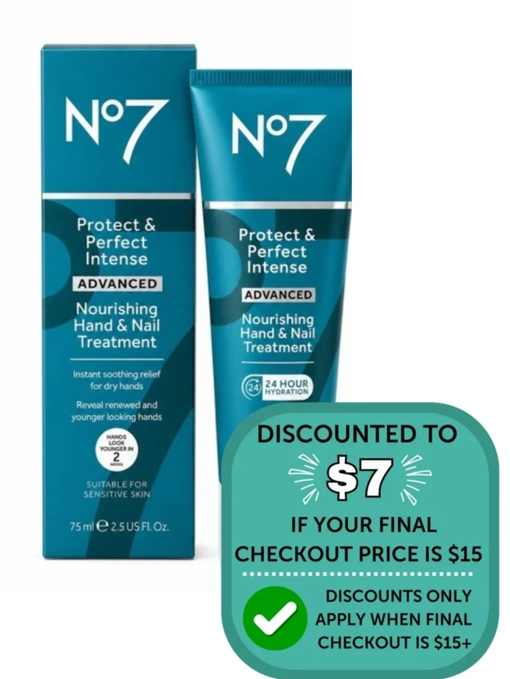 $7 Add On No7 Protect & Perfect Intense Hand & Nail Treatment 2.5 oz